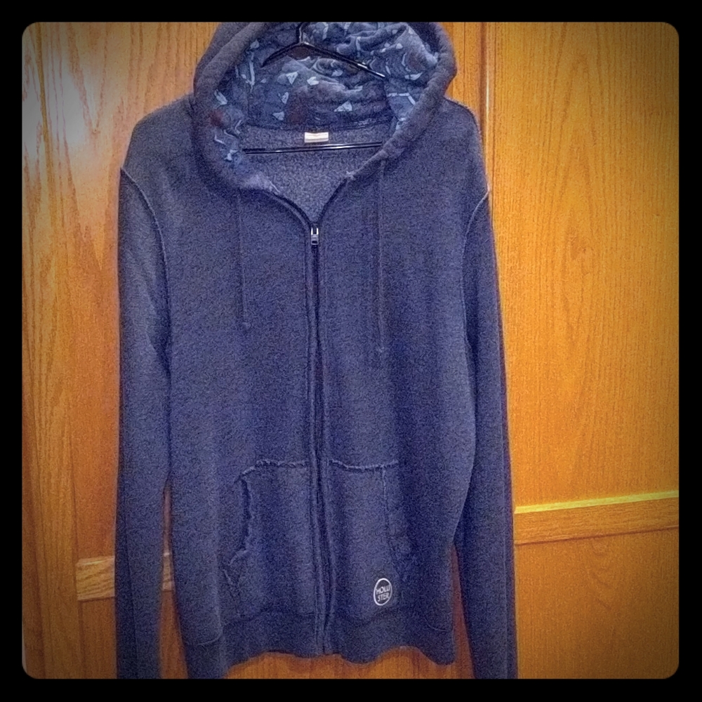 Hollister Navy Zip-up Hoodie XL